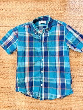 Old Navy Blue Plaid Button-Up Shirt